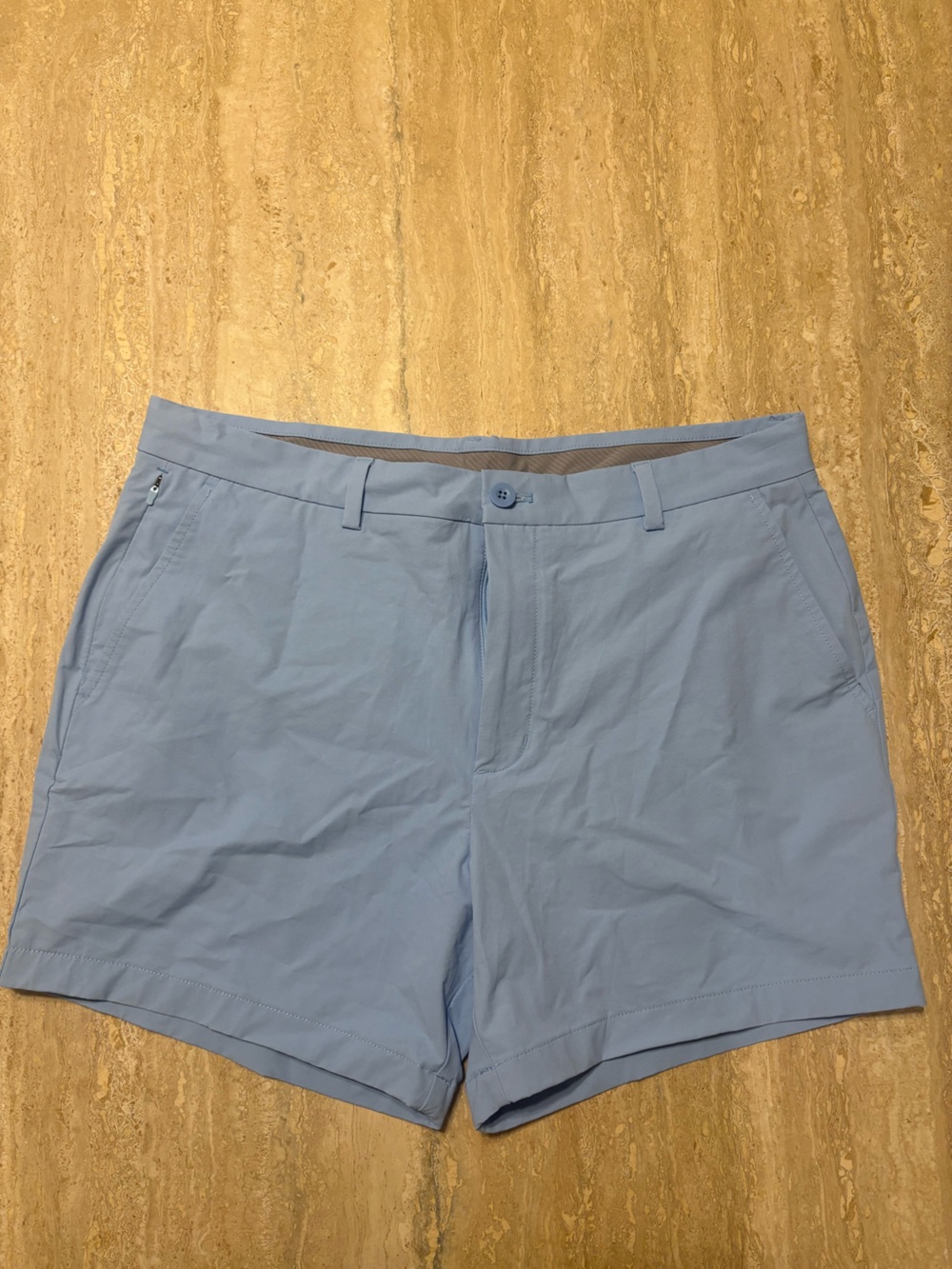 Vineyard Vines Mens 35 On-The-Go Shorts Light Blue Performance Stretch #0061
